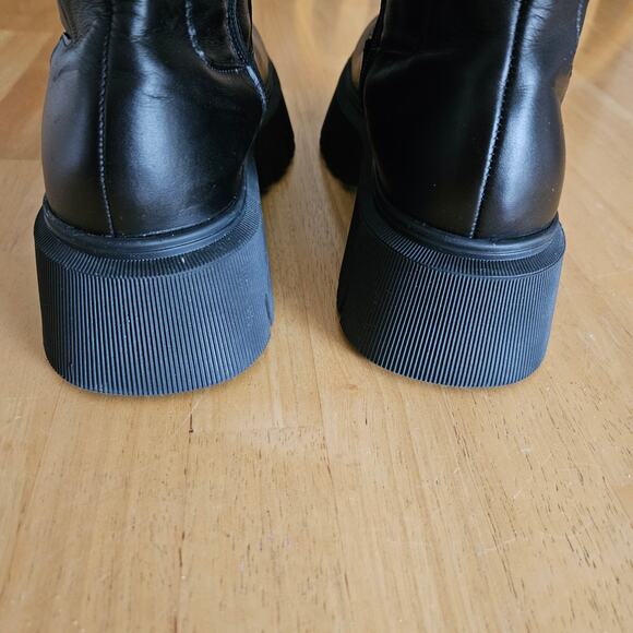 Zara Chunky Boots Lug Soles Side Zip BLACK Sz UE 38 US 7.5 - Picture 6 of 15